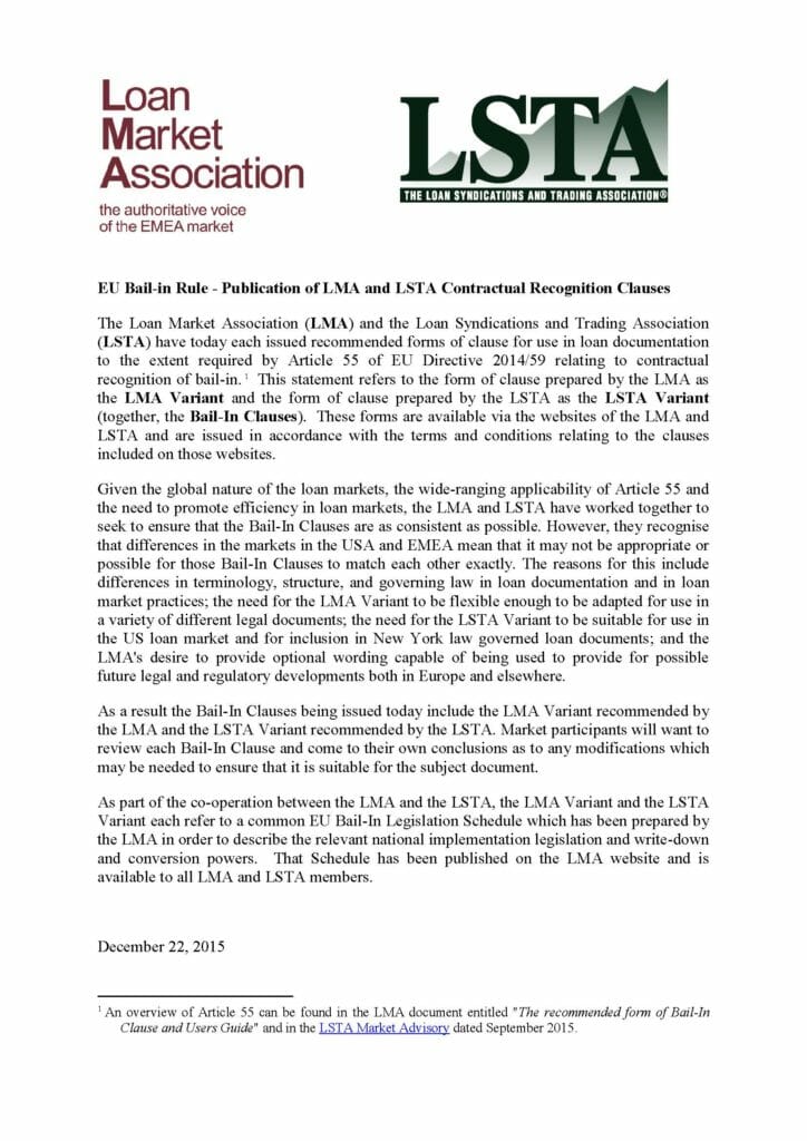 Pages from LSTA and LMA EU Bail-In Statement (December 22, 2015)