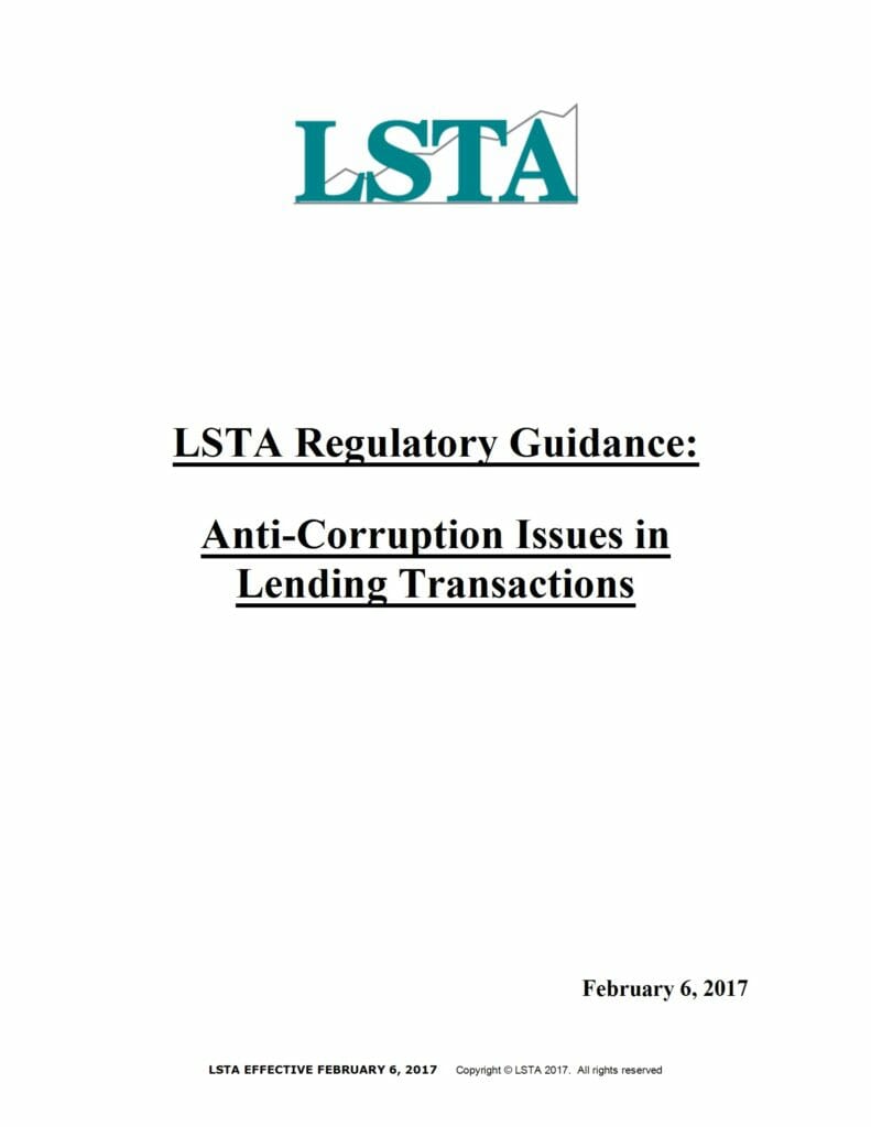 Revised Anti-Corruption Issues in Lending Transactions (February 6, 2017)