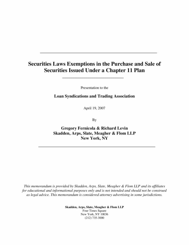 securities-laws-exemptions-in-the-purchase-and-sale-of-securities-issued-under-a-chapter-11-plan_april-19-2007-preview