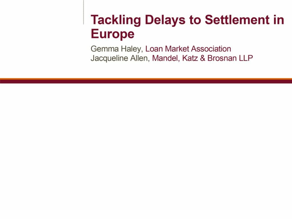 What is settlement delay?