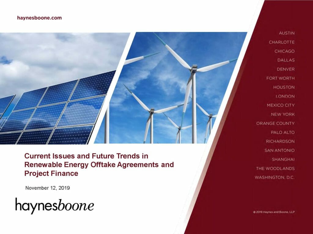 Pages from LSTA - Current Issues and Future Trends in Renewable Energy Offtake Agreements (November 12, 2019)