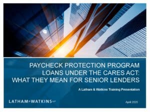 Pages from Paycheck Protection Program Loans Under The CARES Act (April 16, 2020)