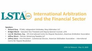 Pages from LSTA International Arbitration for Financial Disputes (May 13, 2020)