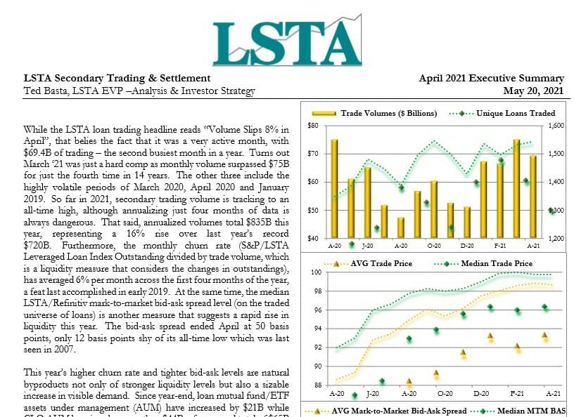 Secondary Trading & Settlement Monthly - April 2021 Executive Summary