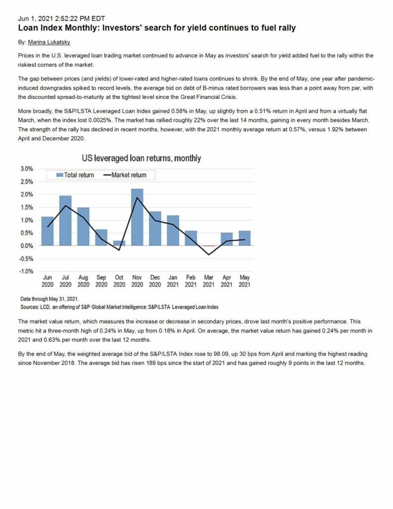 Index Commentary - May 2021