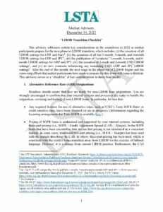 Market Advisory - LIBOR Transition Checklist (Dec 14 2021)