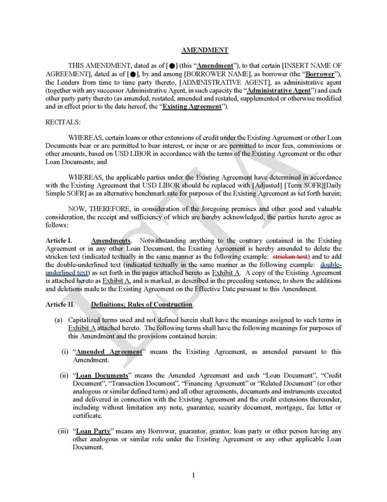 LSTA-Term-SOFR-Amendment-Form-Consensual-Amendment-Blacklined-Conformed-Copy-June-21-2022-2