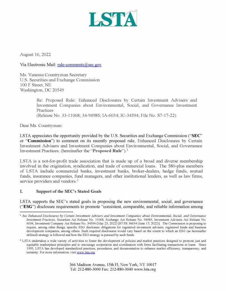 LSTA - Comment Letter (ESG)-Final