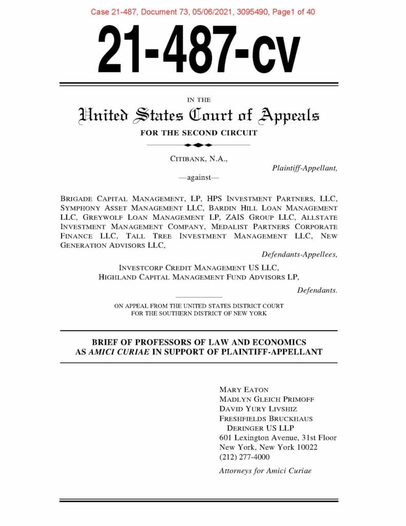 Law Professors' Amicus Brief - Citi Wire Transfer Appeal (2d Cir.)