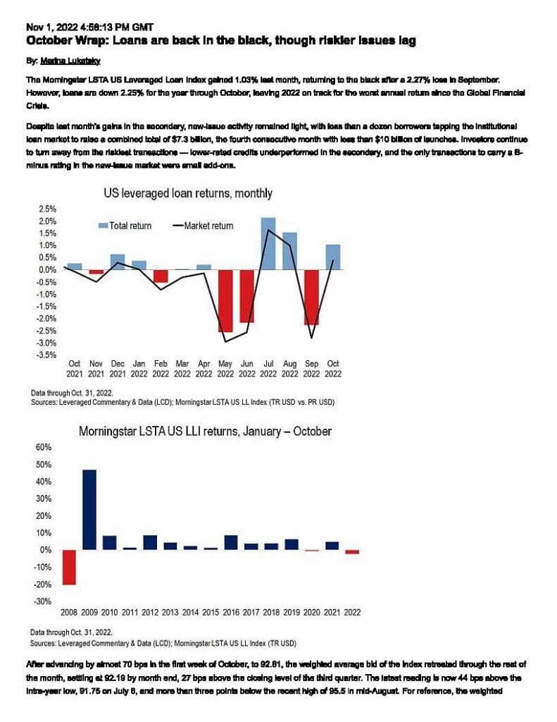 Index Commentary - October 2022