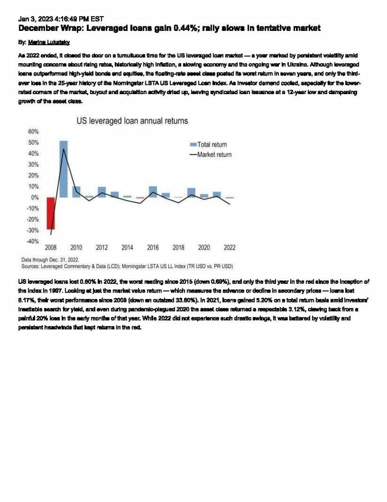 Index Commentary - December 2022