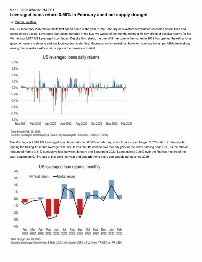 Index Commentary - February 2023