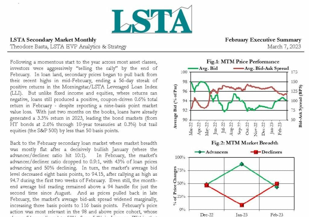 Secondary Market Monthly - February 2023 Executive Summary