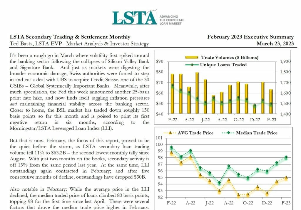 Secondary Trading & Settlement Monthly (Feb 2023 Executive Summary)