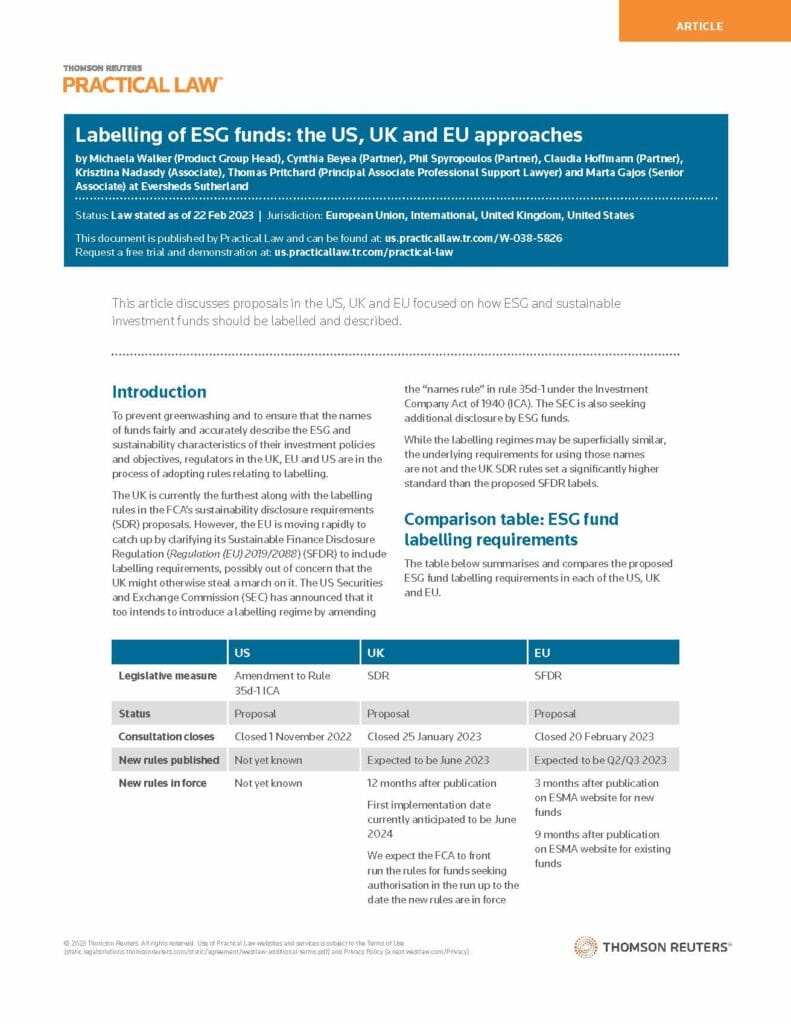Practical-Law-Labelling-of-ESG-funds-the-US-UK-and-EU-approaches