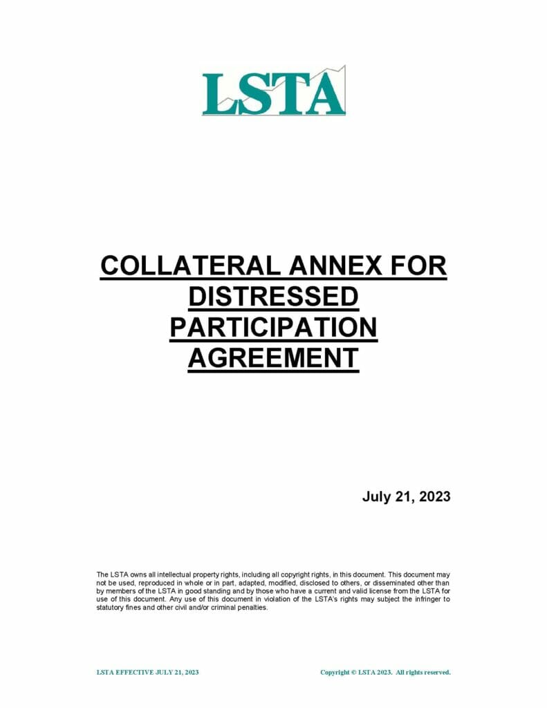 Distressed Participation Agreement Collateral Annex (July 21 2023)