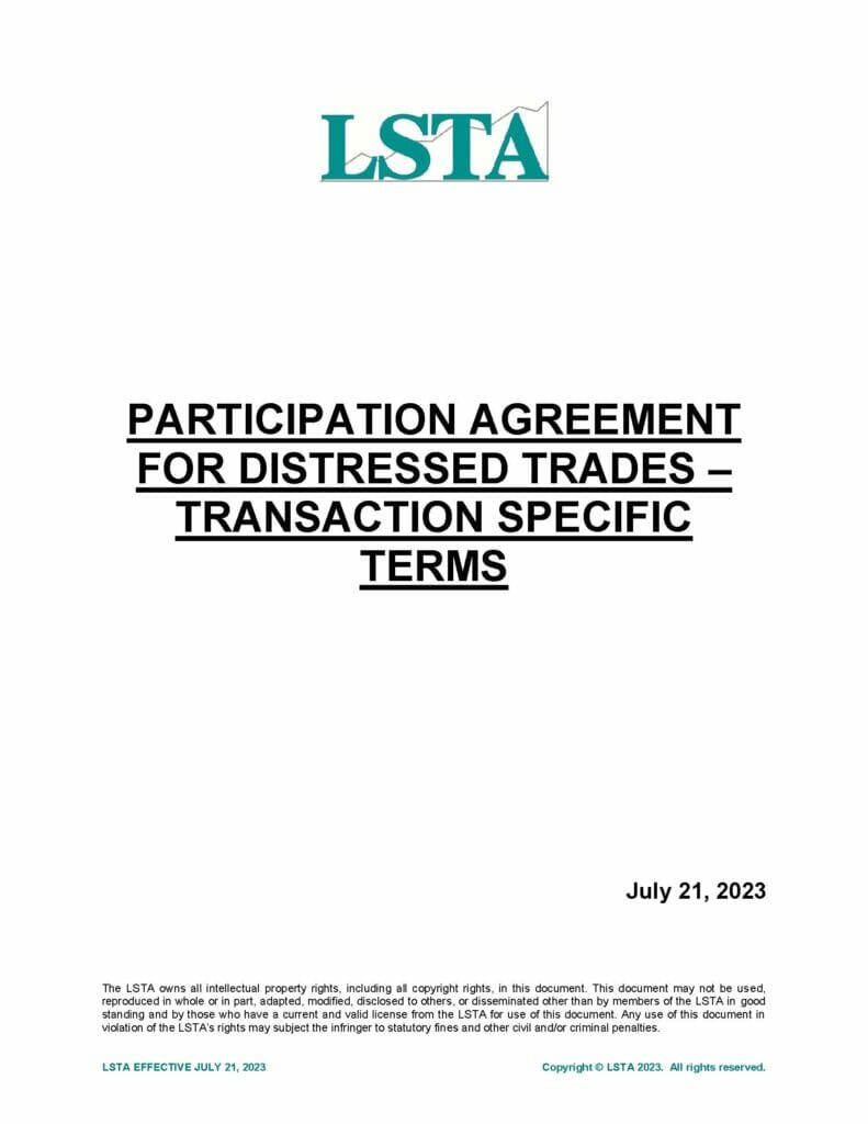 Distressed Participation Agreement TSTs (July 21 2023)