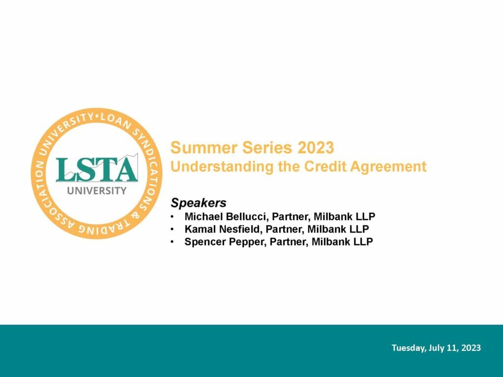 Pages from LSTA Complete Credit Agreement Presentation_(Bellucci-Nesfield-Pepper)_July 2023