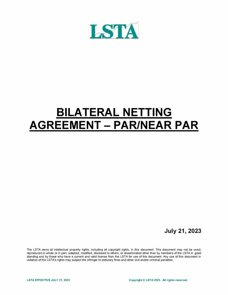 Par Bilateral Netting Agreement (July 21 2023)