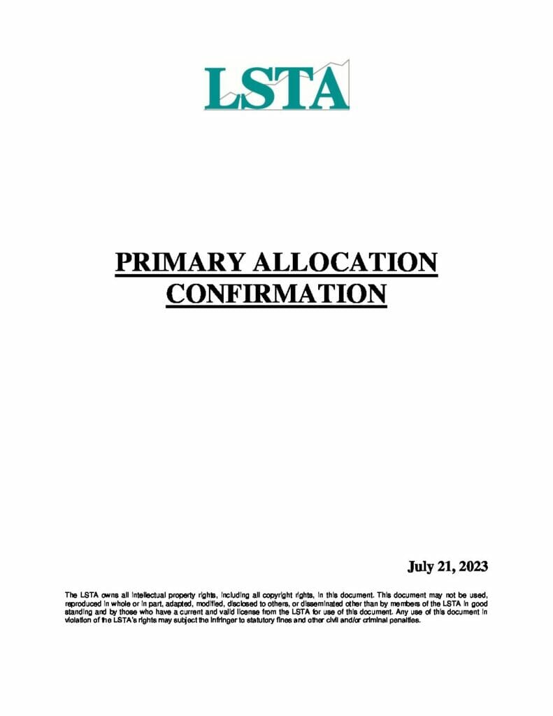 Primary Allocation Confirmation (July 21 2023)