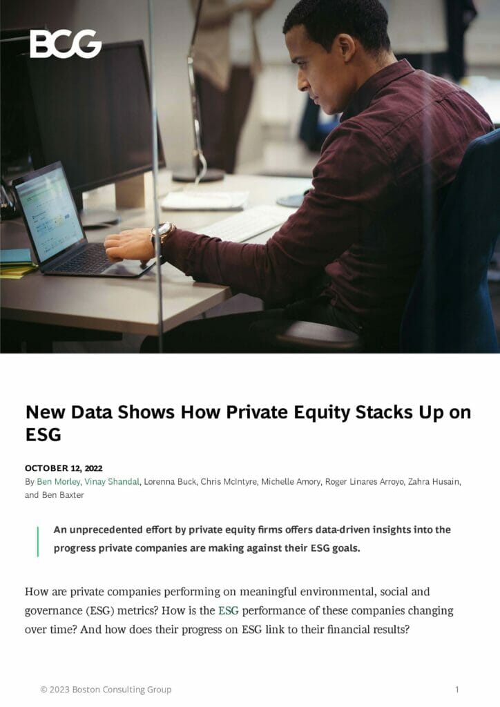 Private Equity ESG Metrics Reveal Growth New Data Shows