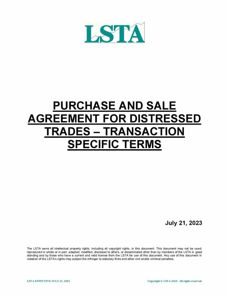 Purchase and Sale Agreement Distressed TSTs (July 21 2023)