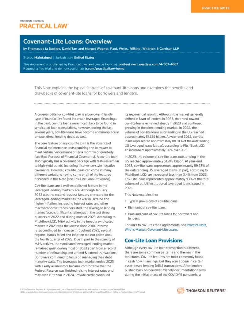 PL Covenant-Lite Loans Overview(Jan 2024)