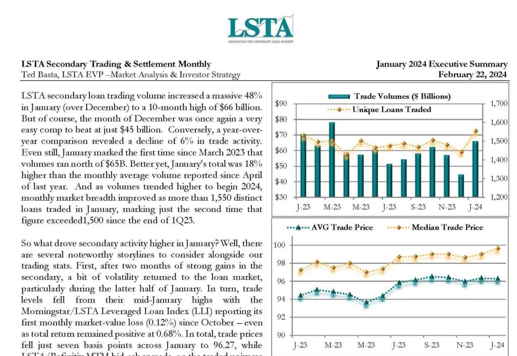 Secondary Trading Settlement Monthly - January 2024 Executive Summary