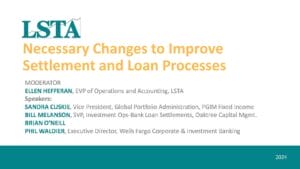 Necessary Changes to Improve Settlement and Loan Processes (Apr 18 2024)