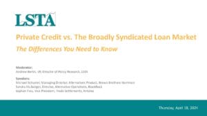 Private Credit vs The Broadly Syndicated Loan Market (Apr 18 2024)