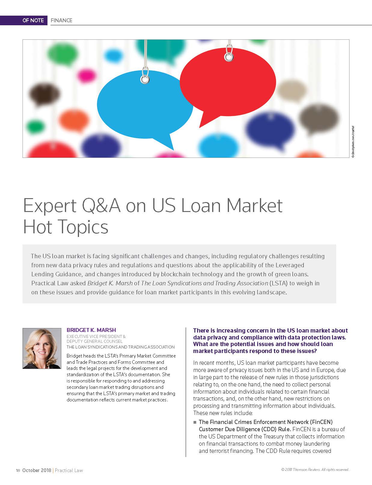 Expert Q A On Us Loan Market Hot Topics Lsta